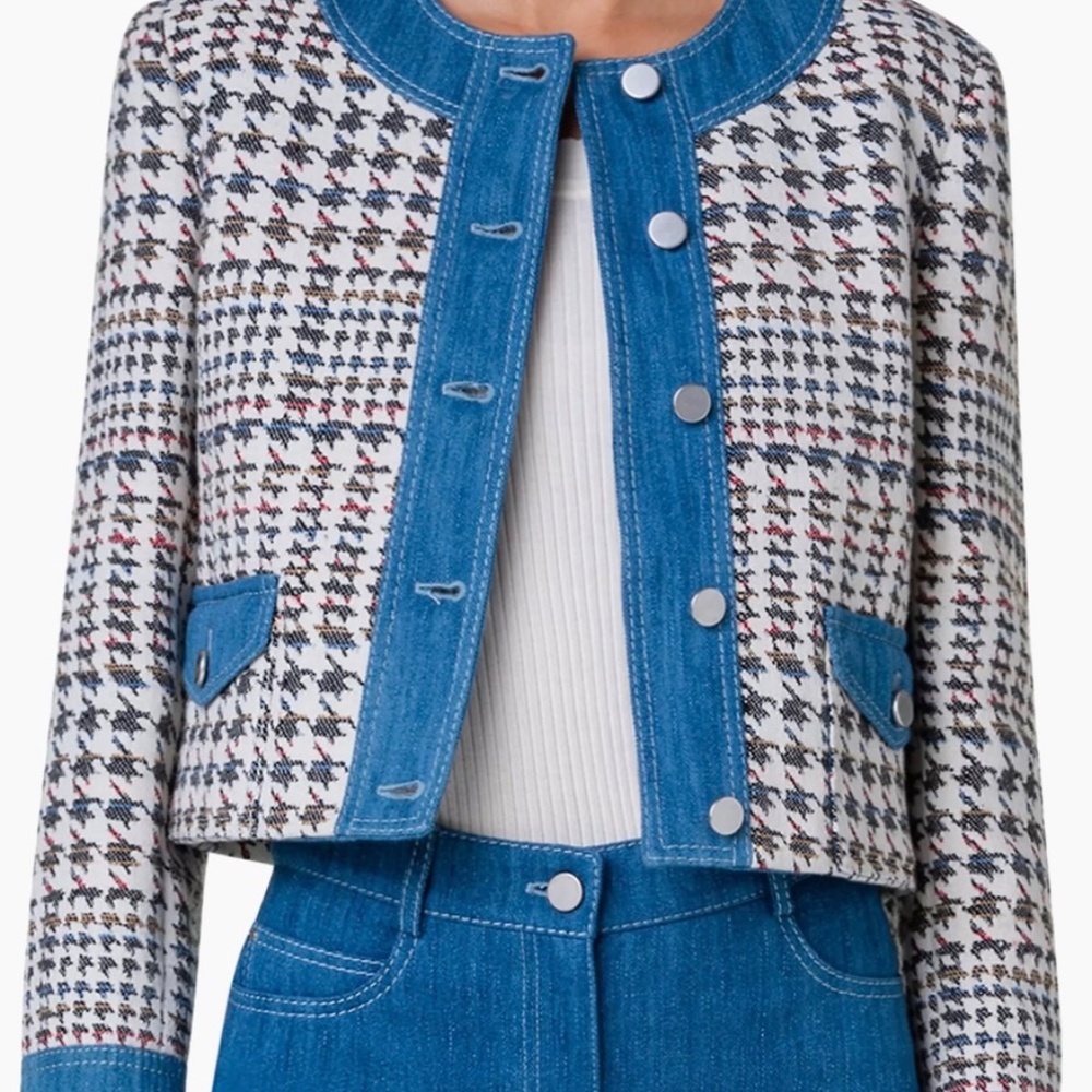 Akris Punto Houndstooth Jacquard Jacket New size 10